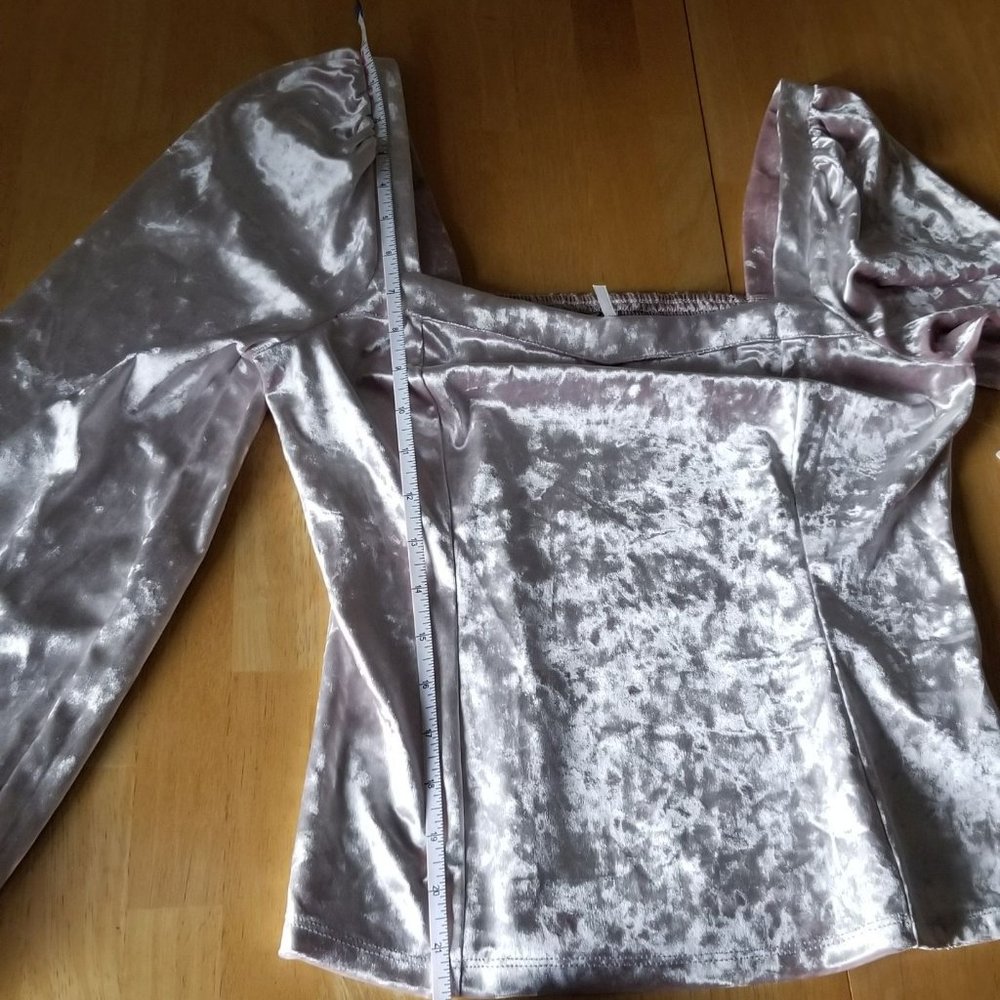 Anthropologie Jessima Square Neck Crushed Velvet Top - Picture 12 of 16